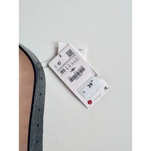 NWT ZARA Black Croc Embossed Leather Hip Belt, Size 85 - Picture 9 of 10